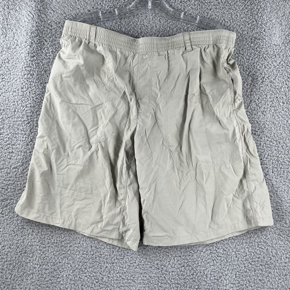 Patagonia Mens Large L 36x11 Elastic Waist Hiking Shorts Khaki Nylon Beige 11”